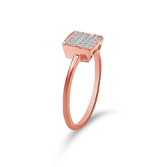 10K Rose Gold Princess Cut Diamond Ring for Women (1/3 Cttw, H-I Color, I1-I2 Clarity) - Sable Gold