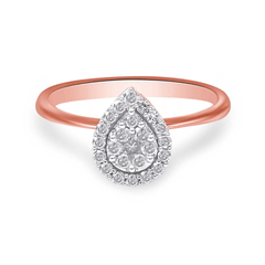 Exquisite 10K Rose Gold Diamond Promise Ring with 3/8 Cttw Diamonds - Sable Gold