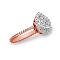 Exquisite 10K Rose Gold Diamond Promise Ring with 3/8 Cttw Diamonds - Sable Gold