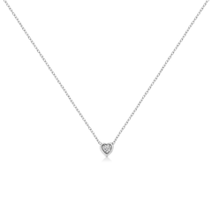 10K White Gold 1/10 Cttw Diamond Pendant Necklace - Miracle Set Round-Cut Diamond, 18" Chain, Various Shapes