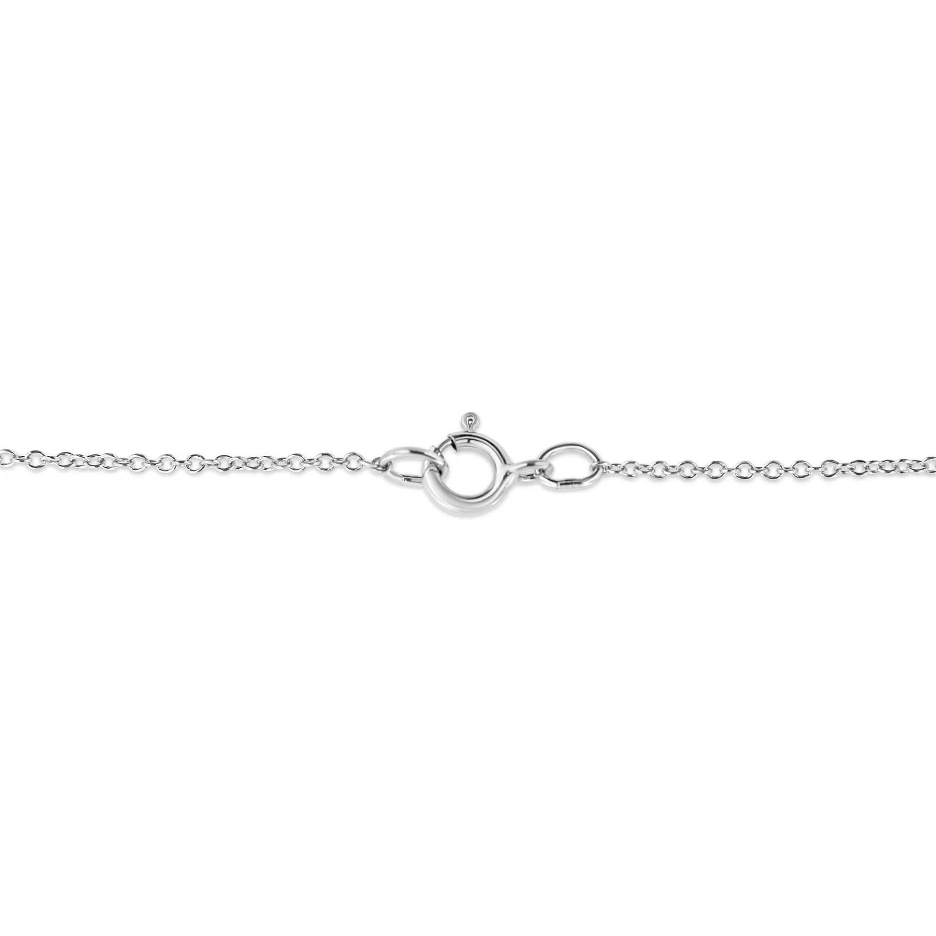 10K White Gold 1/10 Cttw Diamond Pendant Necklace - Miracle Set Round-Cut Diamond, 18" Chain, Various Shapes