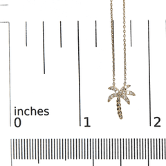 10K Yellow Gold 1/10 Cttw Round Diamond Palm Tree Pendant Necklace | 18 Inch - Sable Gold