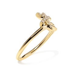 10K Yellow Gold 0.10 Cttw Diamond Palm Tree Cocktail Ring - Sable Gold