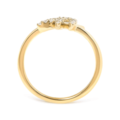 10K Yellow Gold 1/10 Cttw Diamond Leaf and Branch Ring (H-I Color, I1-I2 Clarity) - Sable Gold