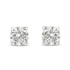 14K Gold 1.0 Carat White Diamond 4-Prong Classic Solitaire Stud Earrings - Sable Gold