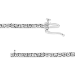 14K White Gold 1.0 Cttw Miracle Set Diamond Illusion Tennis Bracelet - Sable Gold