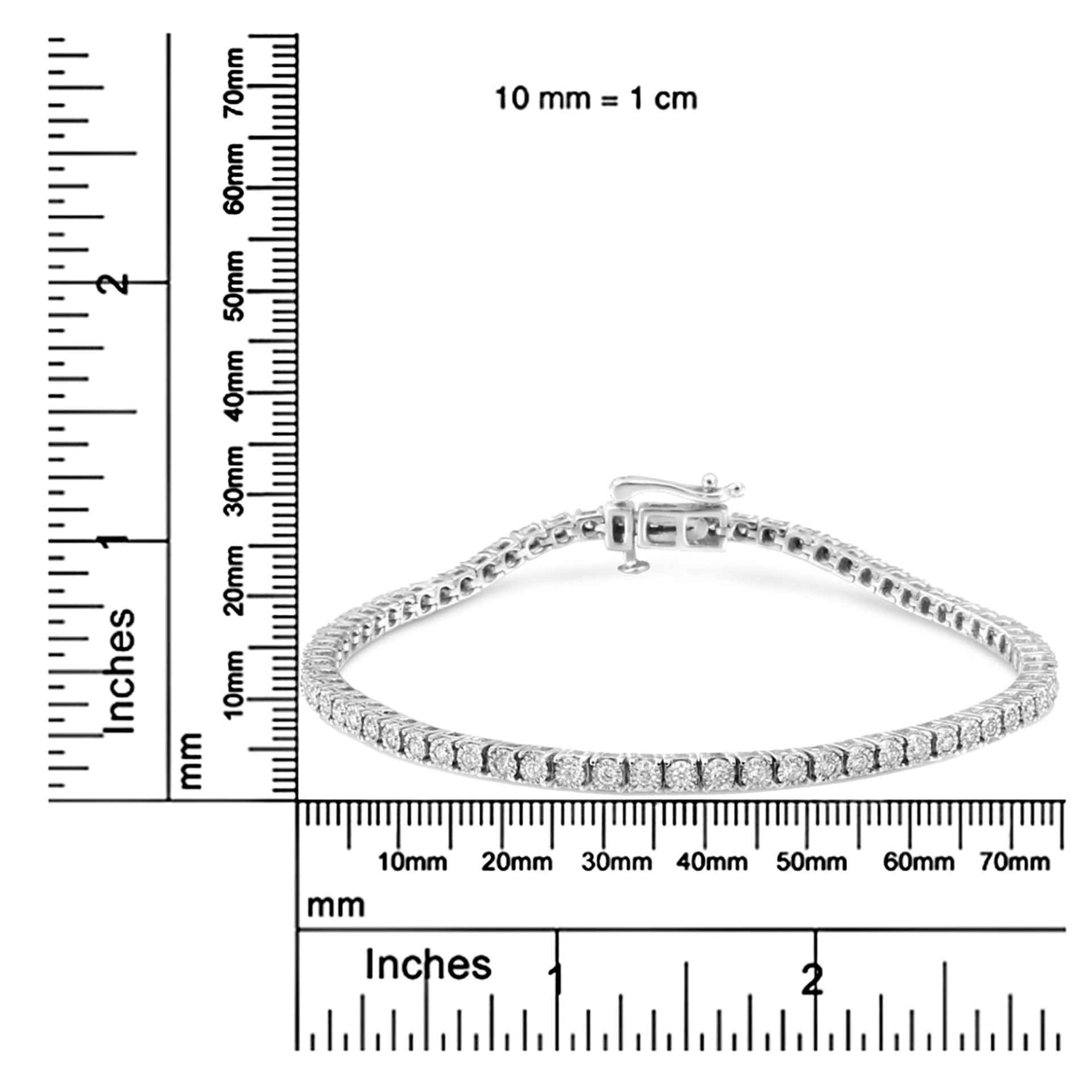 14K White Gold 1.0 Cttw Miracle Set Diamond Illusion Tennis Bracelet - Sable Gold