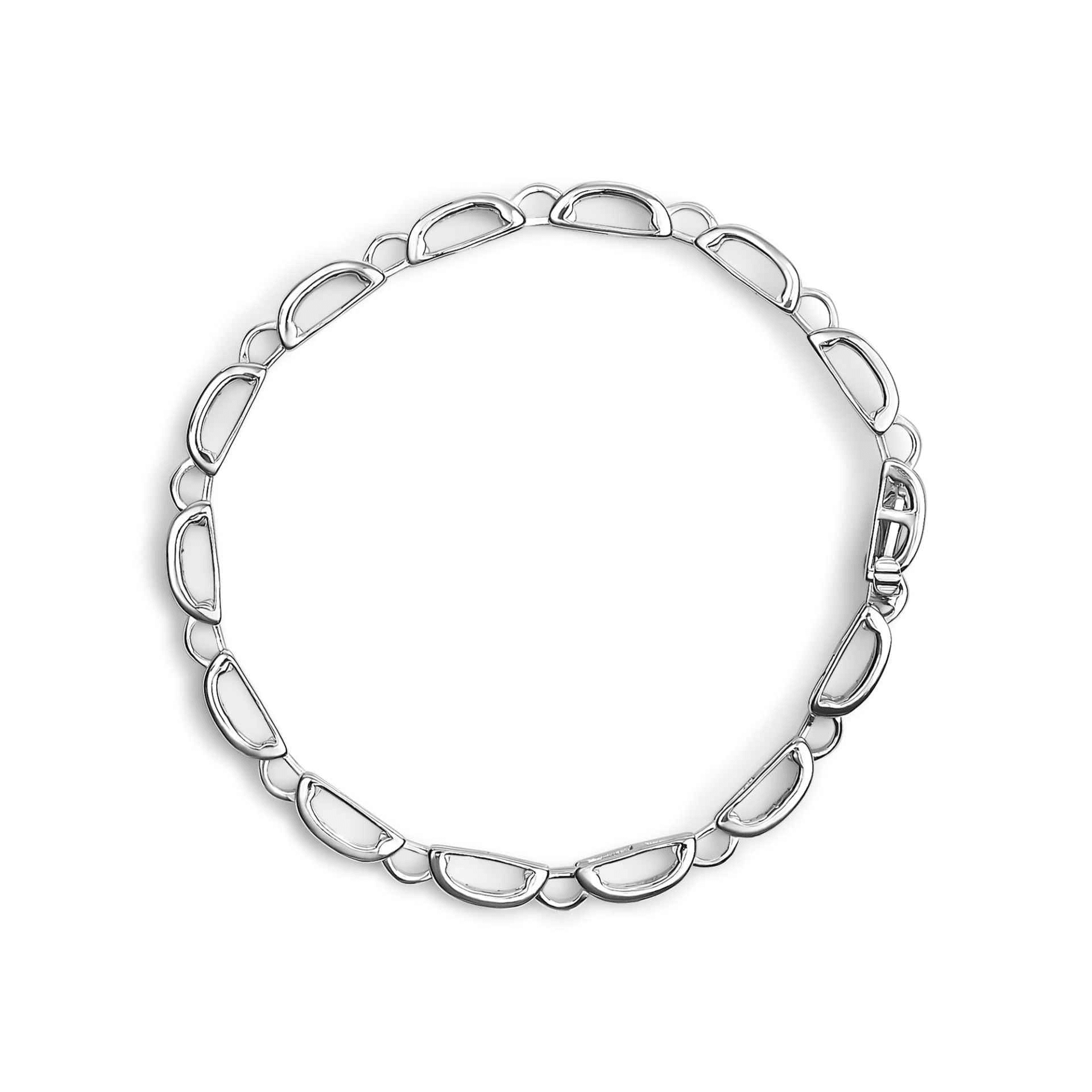 14K White Gold 1.00 Cttw Princess-Cut Diamond Link Bracelet, 7.25 Inch - Elegant Tennis Bracelet - Sable Gold