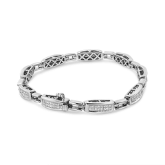 14K White Gold 2.00 Cttw Invisible-Set Princess Diamond Link Bracelet - Shop Now - Sable Gold