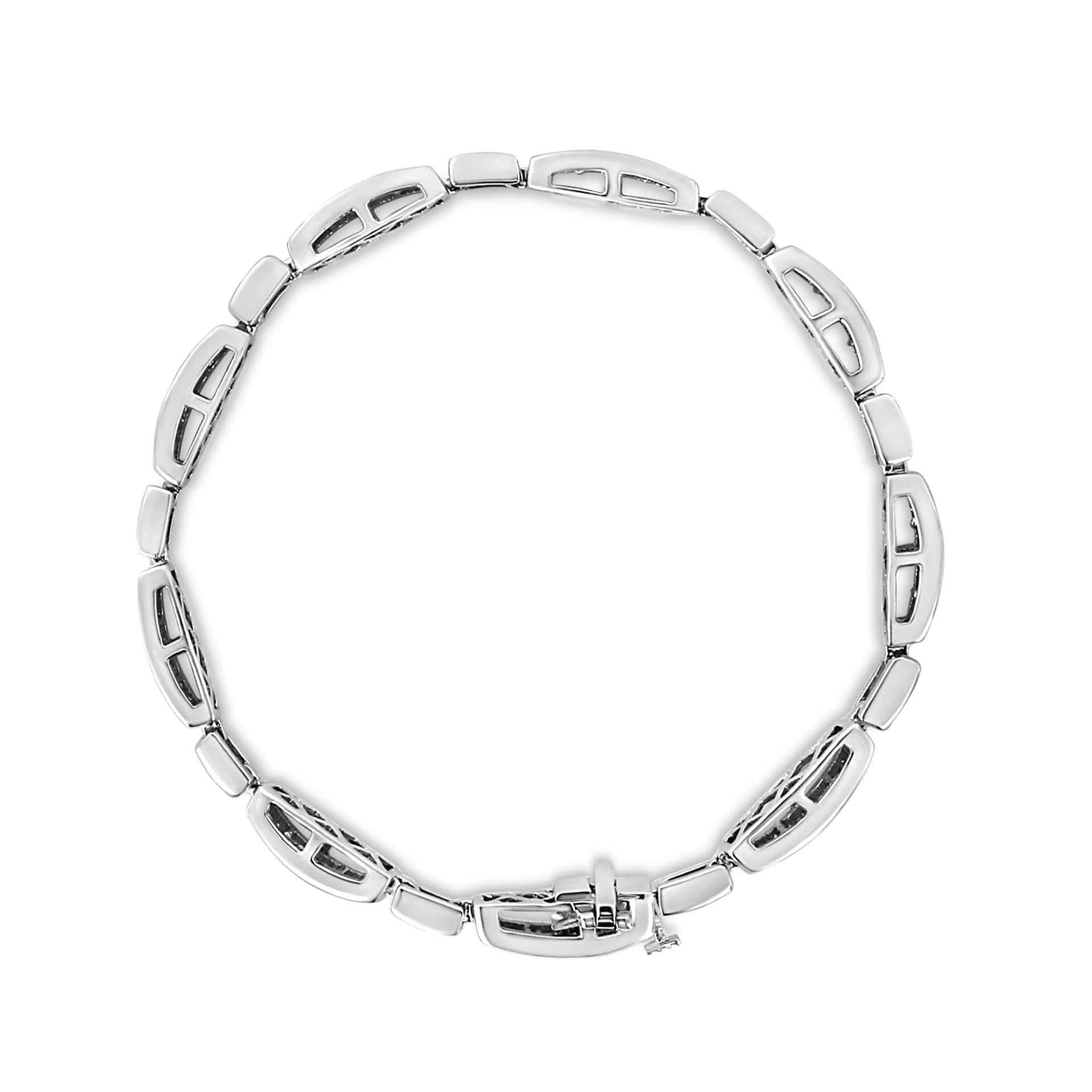 14K White Gold 2.00 Cttw Invisible-Set Princess Diamond Link Bracelet - Shop Now - Sable Gold