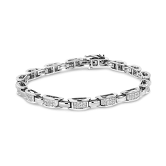 14K White Gold 2.00 Cttw Invisible-Set Princess Diamond Link Bracelet - Shop Now - Sable Gold