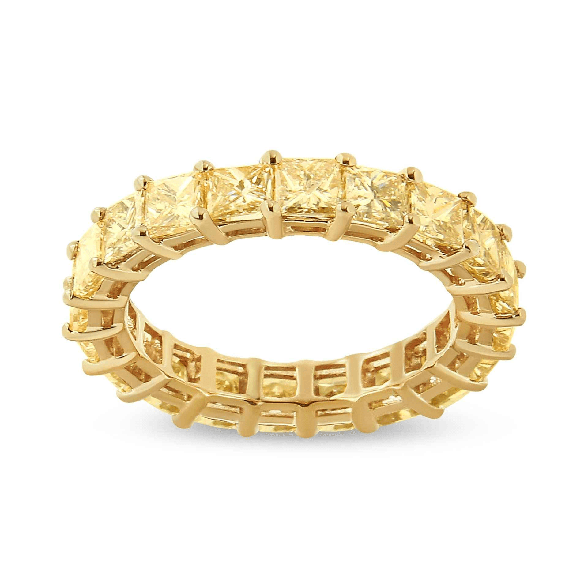 14K Gold 4.00 Cttw Princess Cut Diamond Eternity Ring (VS1-VS2 Clarity) - Sable Gold