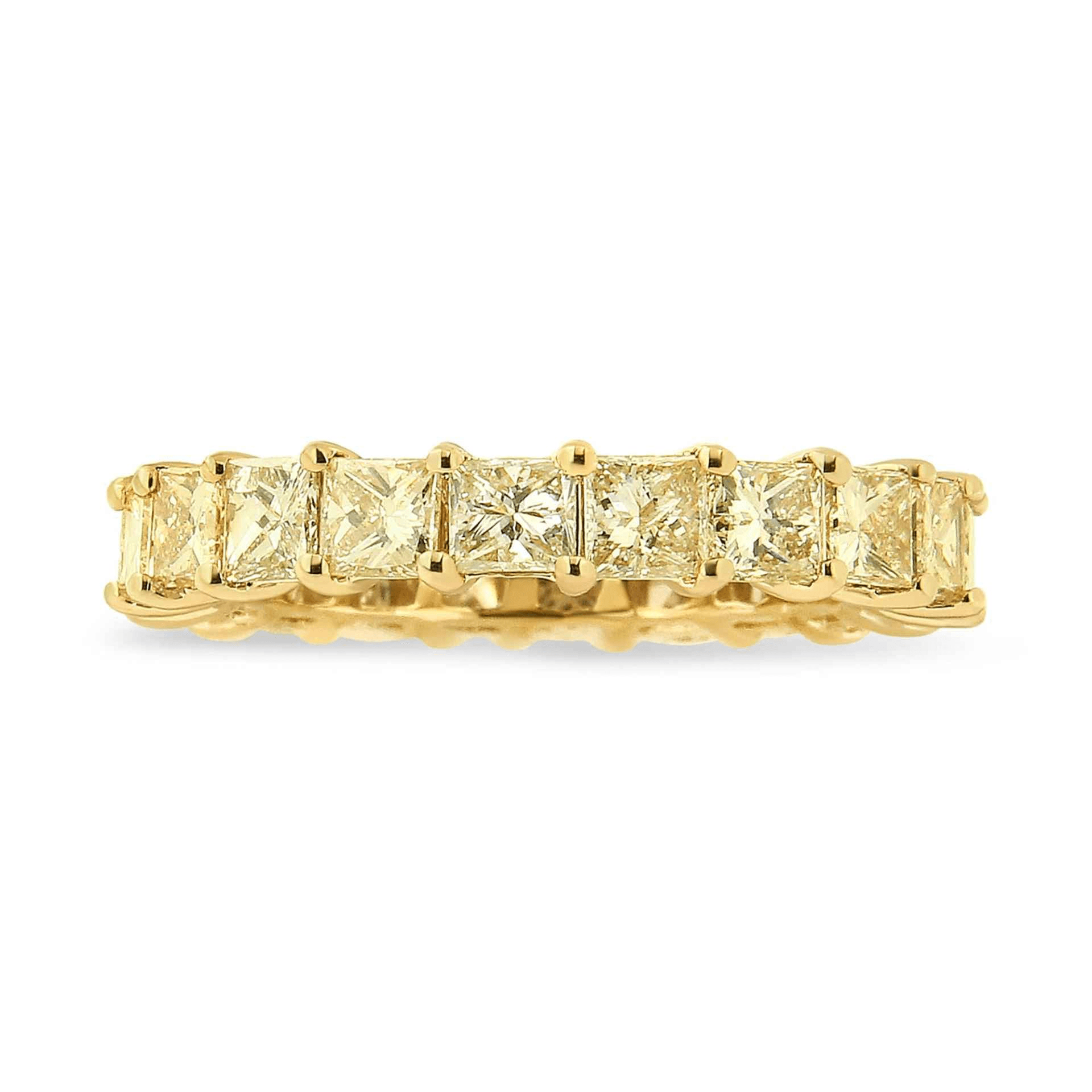 14K Gold 4.00 Cttw Princess Cut Diamond Eternity Ring (VS1-VS2 Clarity) - Sable Gold