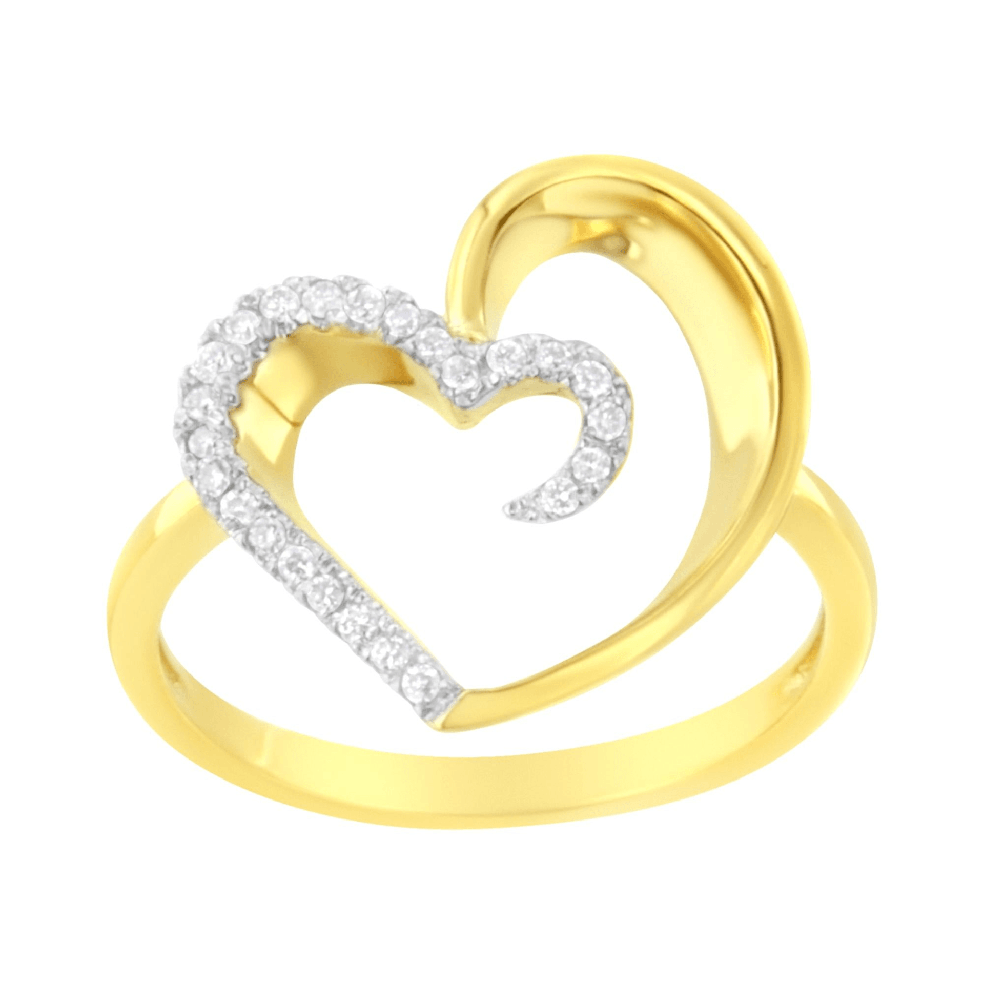 14KT Yellow Gold Diamond Heart Shape Ring - 1/10 ctw, Romantic Gift - Sable Gold