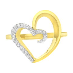 14KT Yellow Gold Diamond Heart Shape Ring - 1/10 ctw, Romantic Gift - Sable Gold