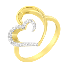 14KT Yellow Gold Diamond Heart Shape Ring - 1/10 ctw, Romantic Gift - Sable Gold