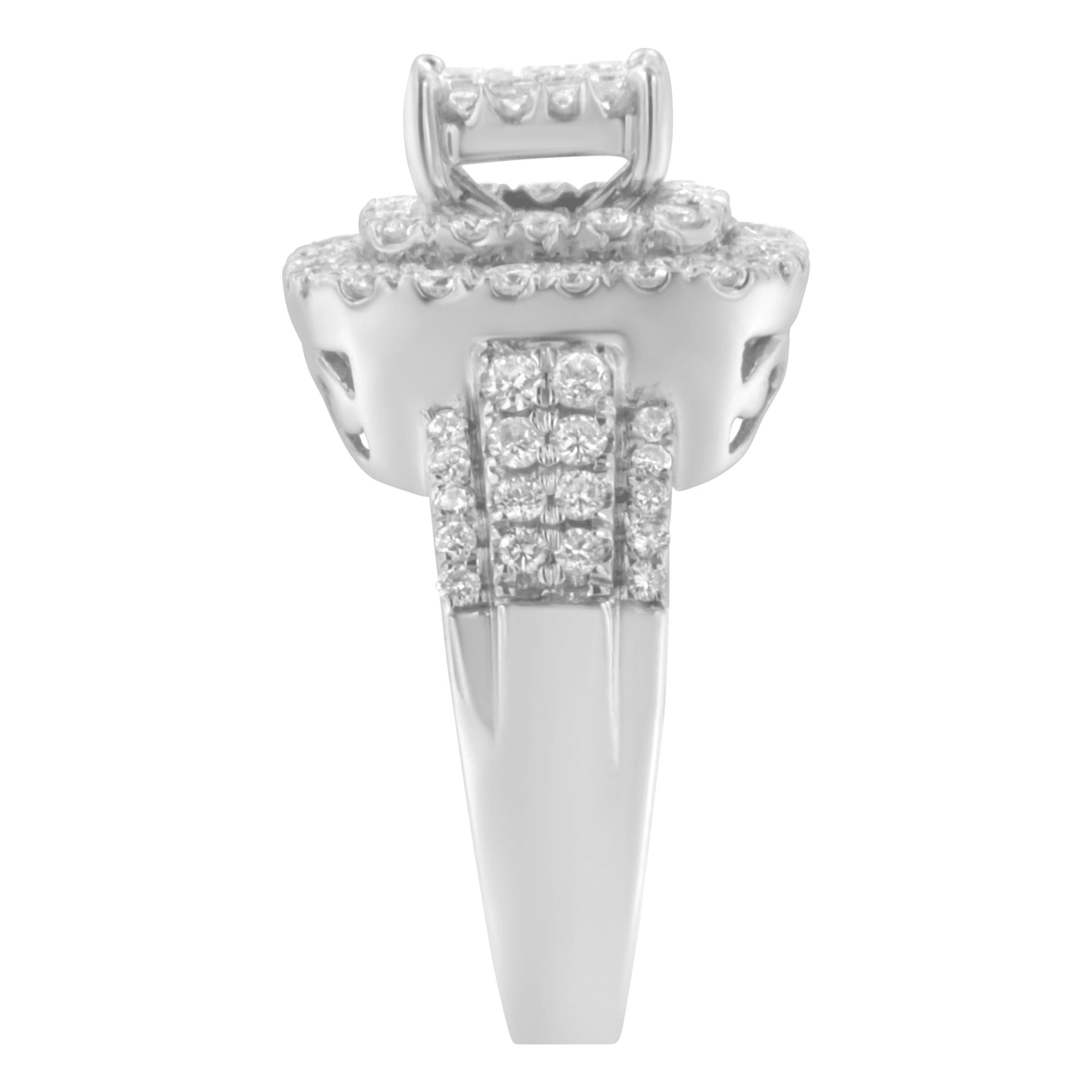 14KT White Gold Diamond Cocktail Ring - 1 1/2 Carat, H-I Color, SI2-I1 Clarity - Sable Gold