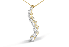 Elegant Diamond Journey Pendant Necklace in 14K Yellow Gold | SI2-I1 Clarity |3.0 Cttw - Sable Gold