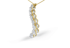 Elegant Diamond Journey Pendant Necklace in 14K Yellow Gold | SI2-I1 Clarity |3.0 Cttw - Sable Gold