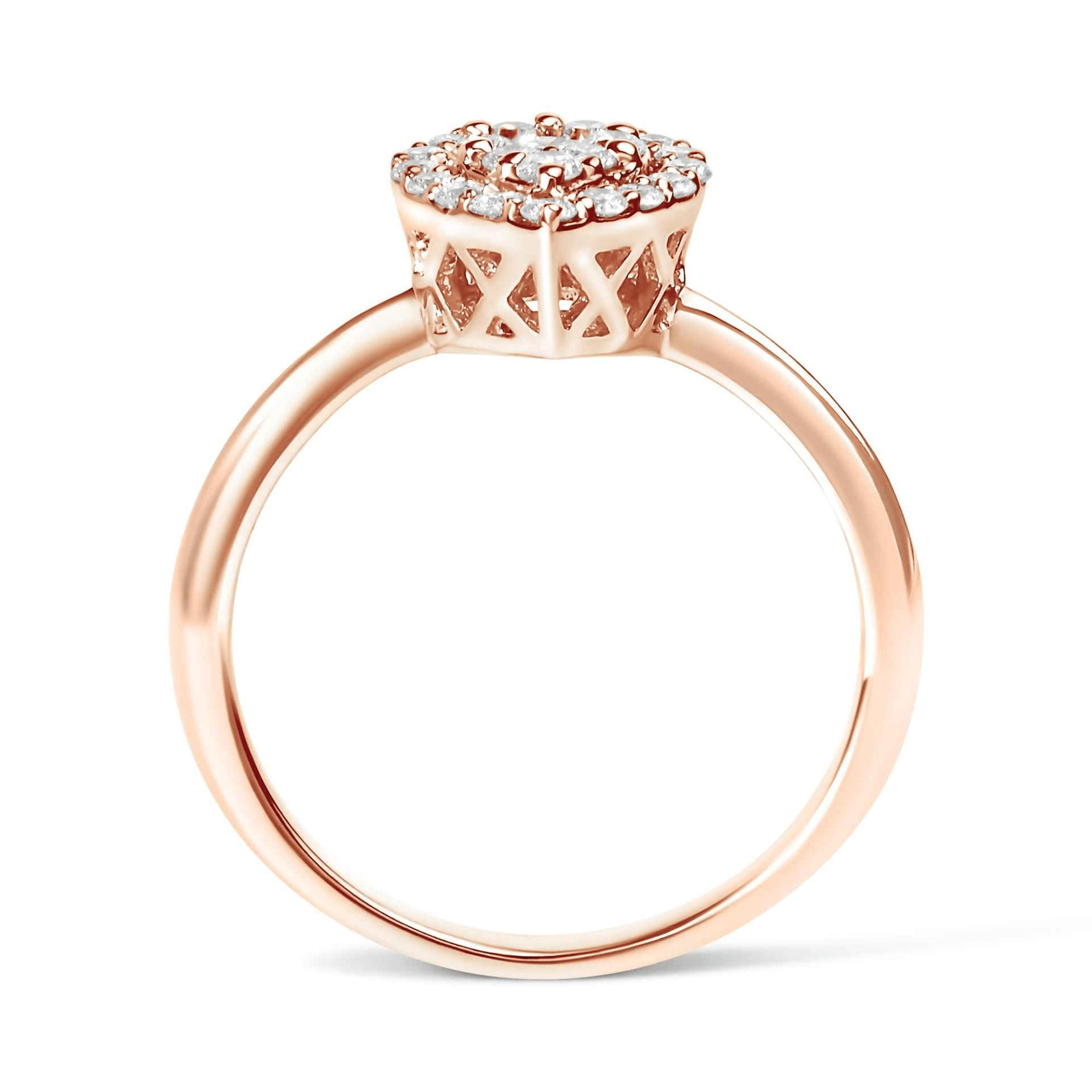 Exquisite 10K Rose Gold Diamond Promise Ring with 3/8 Cttw Diamonds - Sable Gold