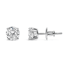 14K Gold 1.0 Carat White Diamond 4-Prong Classic Solitaire Stud Earrings - Sable Gold