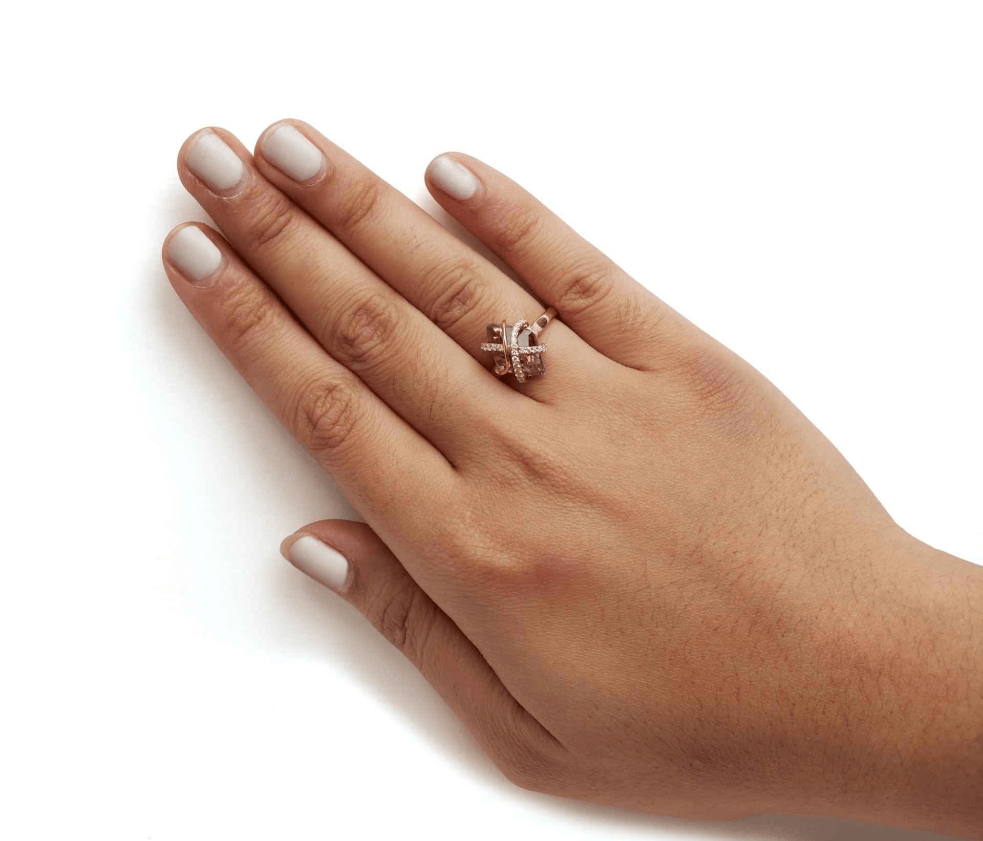 Exquisite 14K Rose Gold Diamond Wrapped Purple Amethyst Cocktail Ring - Sable Gold