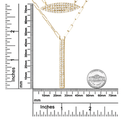 14K Gold Double-Strand Marquise and Bar Paper Clip Necklace - Sable Gold