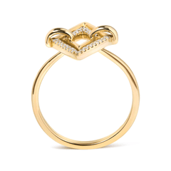 14K Yellow Gold Diamond Double Triangle Ring | 1/5 Cttw | G-H Color, SI1-SI2 Clarity | Size 7 - Sable Gold