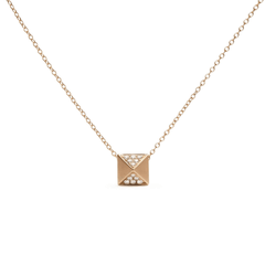 14K Yellow Gold 1/4 Cttw Diamond Pyramid Pendant Necklace - 18 Inches (G-H Color, SI1-SI2 Clarity) - Sable Gold