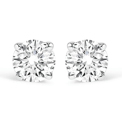 14K White Gold 1.00 Cttw Round Diamond Stud Earrings - Sable Gold