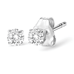 14K White Gold 1.00 Cttw Round Diamond Stud Earrings - Sable Gold