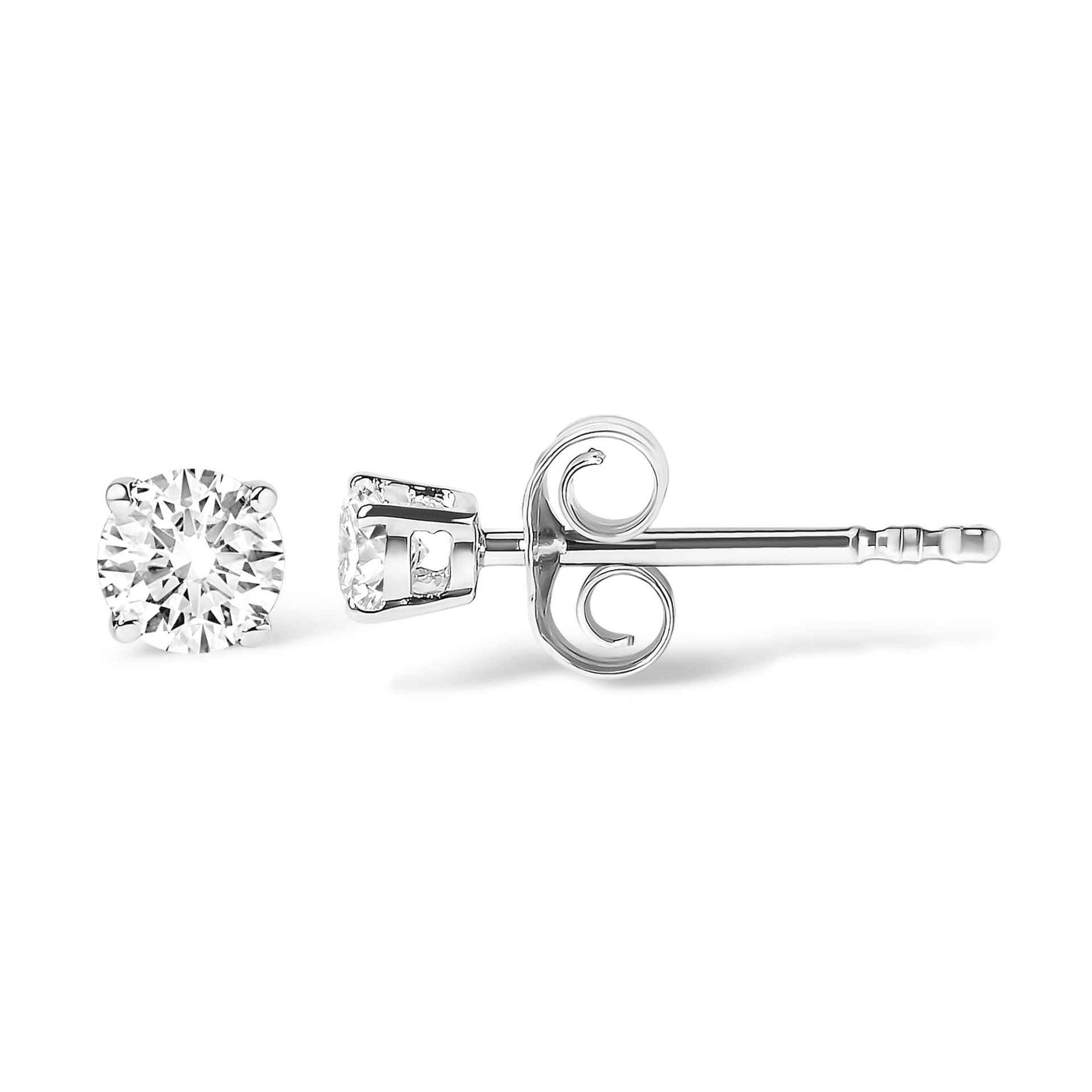 14K White Gold 1.00 Cttw Round Diamond Stud Earrings - Sable Gold