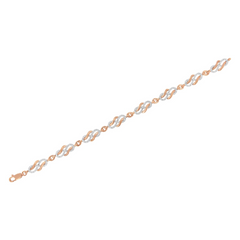 10K Rose Gold Diamond Infinity Loop & Swirl Link Bracelet, 1.0 Cttw - 7.25"