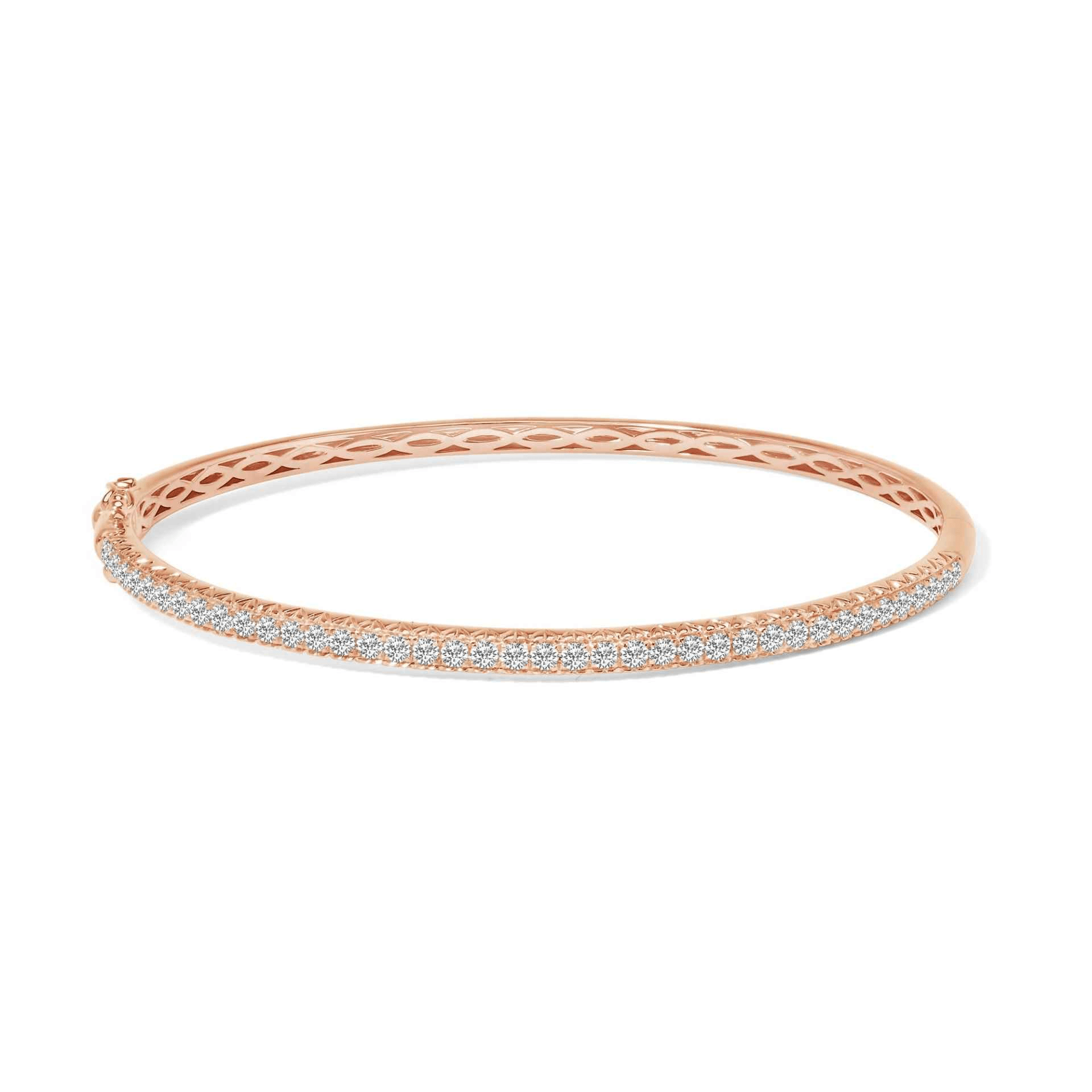 14K Gold Half Eternity Diamond Bangle Bracelet - 1.00 Cttw, G-H Color, SI2-I1 Clarity, 7 Inches - Sable Gold