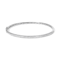 14K Gold Half Eternity Diamond Bangle Bracelet - 1.00 Cttw, G-H Color, SI2-I1 Clarity, 7 Inches - Sable Gold