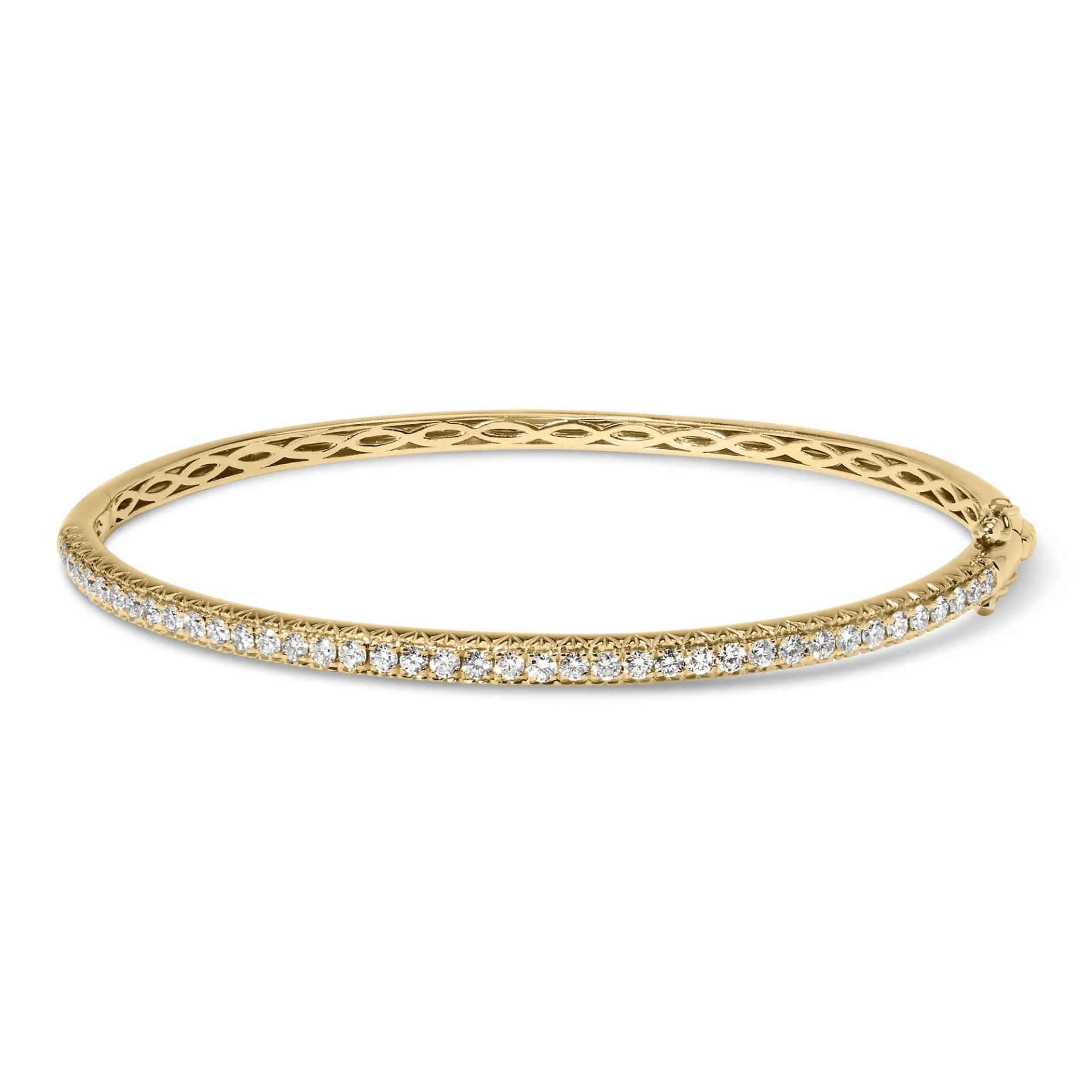 14K Gold Half Eternity Diamond Bangle Bracelet - 1.00 Cttw, G-H Color, SI2-I1 Clarity, 7 Inches - Sable Gold