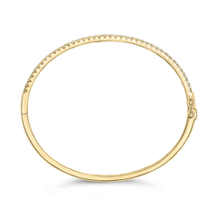 14K Gold Half Eternity Diamond Bangle Bracelet - 1.00 Cttw, G-H Color, SI2-I1 Clarity, 7 Inches - Sable Gold