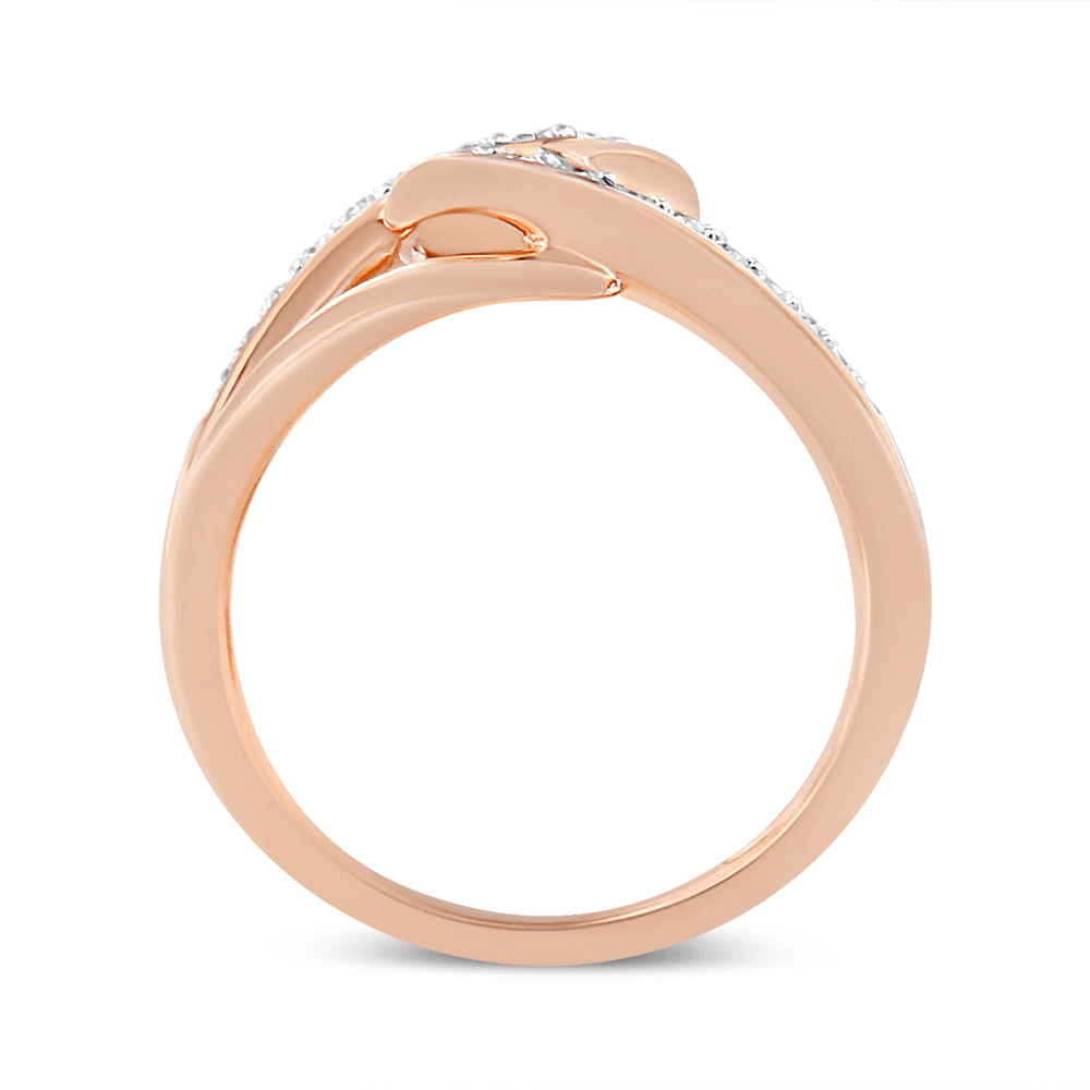 10K Rose Gold Diamond Intertwined Multi-Loop Cocktail Ring - 1/2 cttw, Round-Cut, I-J Color, I1-I2 Clarity - Sable Gold