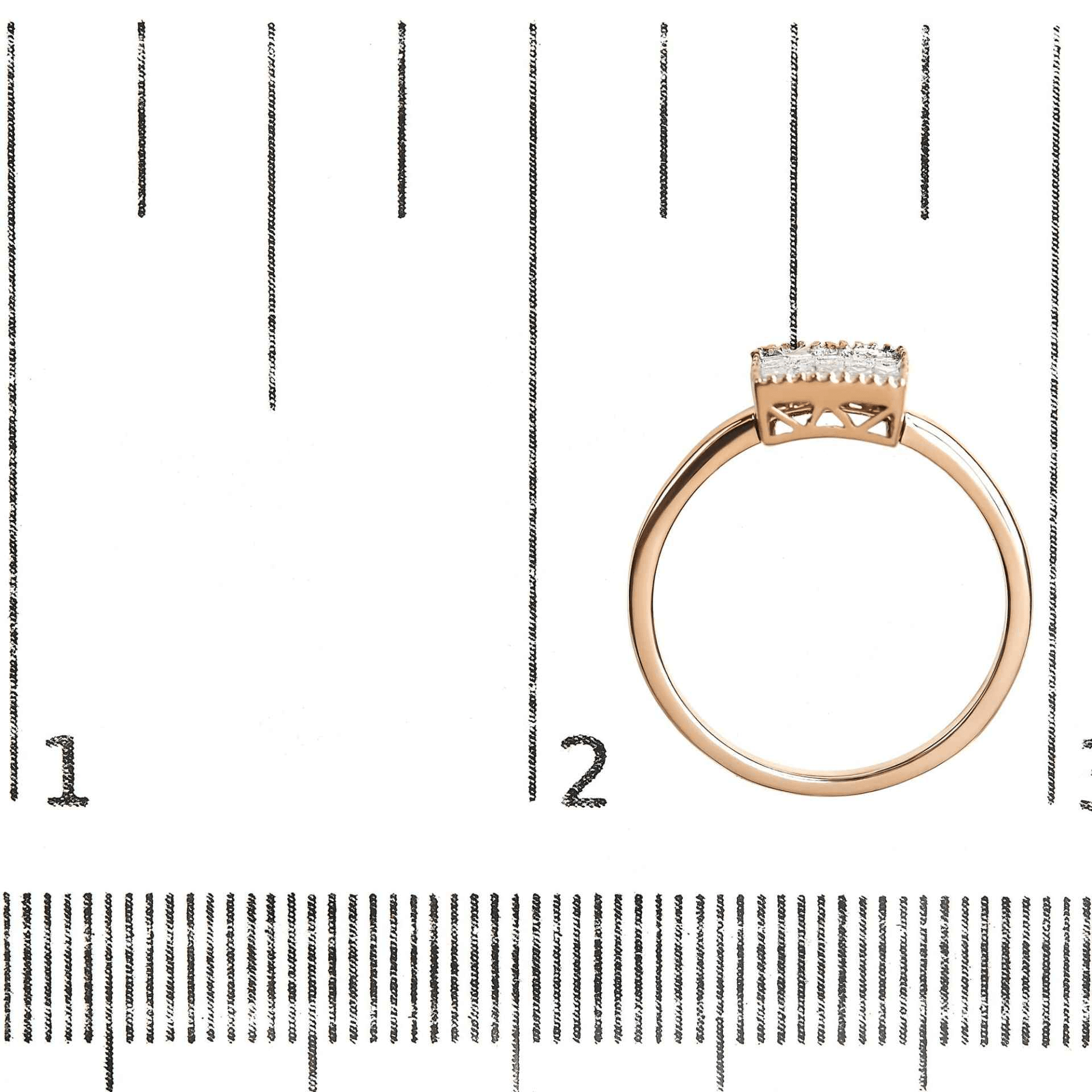 10K Rose Gold 1/3 Cttw Princess Cut Diamond Composite Square Ring - Exquisite Craftsmanship & Elegance (H-I Color, I1-I2 Clarity) - Sable Gold