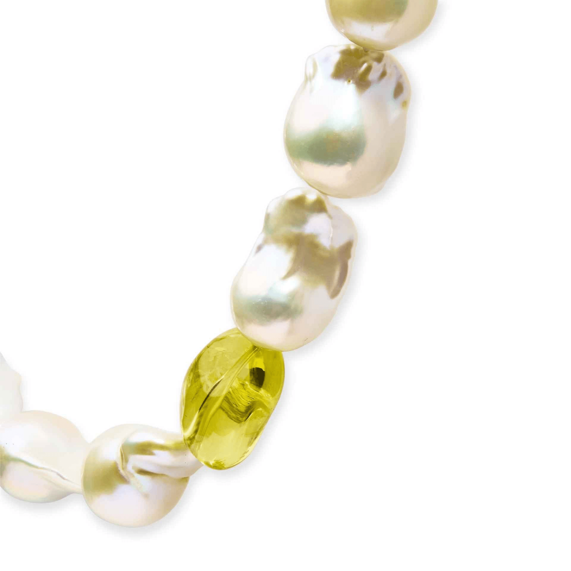 14K Yellow Gold Citrine, Amethyst, and Baroque Pearl Strand Necklace - 18 Inches - Sable Gold