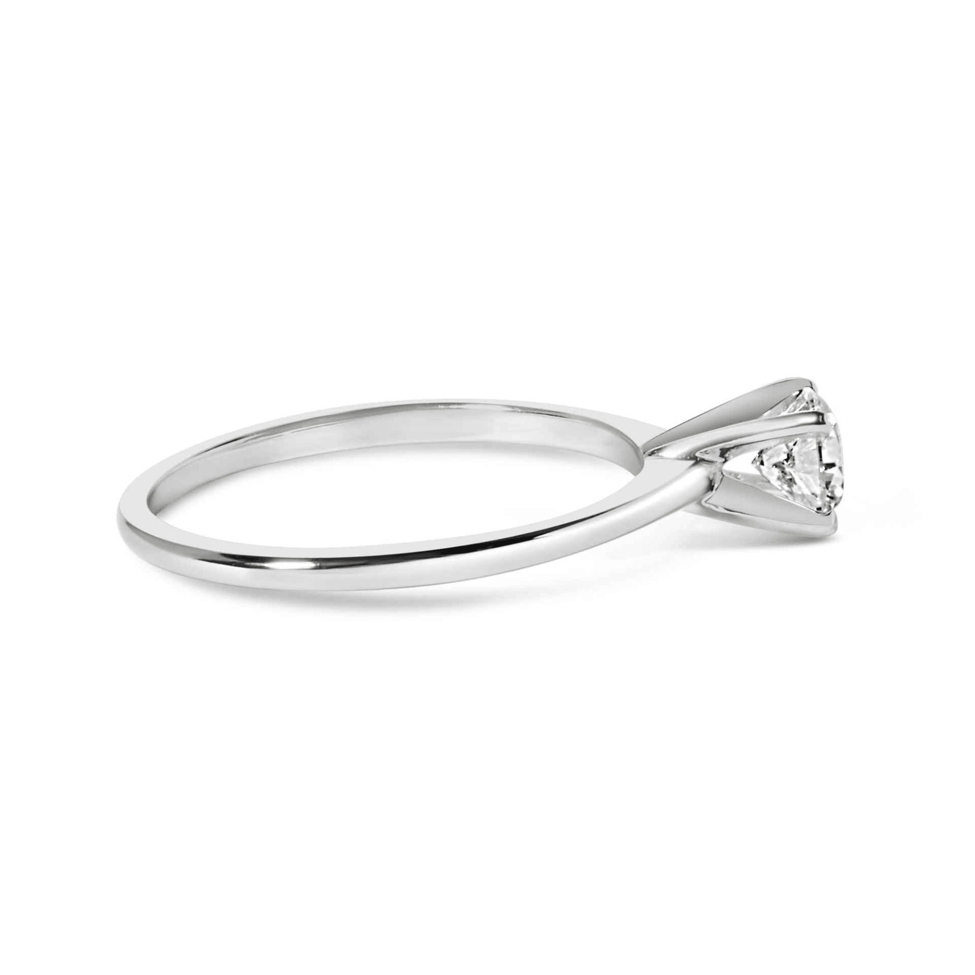 14K White Gold 1/2 Cttw Round Lab Grown Diamond 4 Prong Solitaire Engagement Ring - F-G Color, VS2-SI1 Clarity - Sable Gold