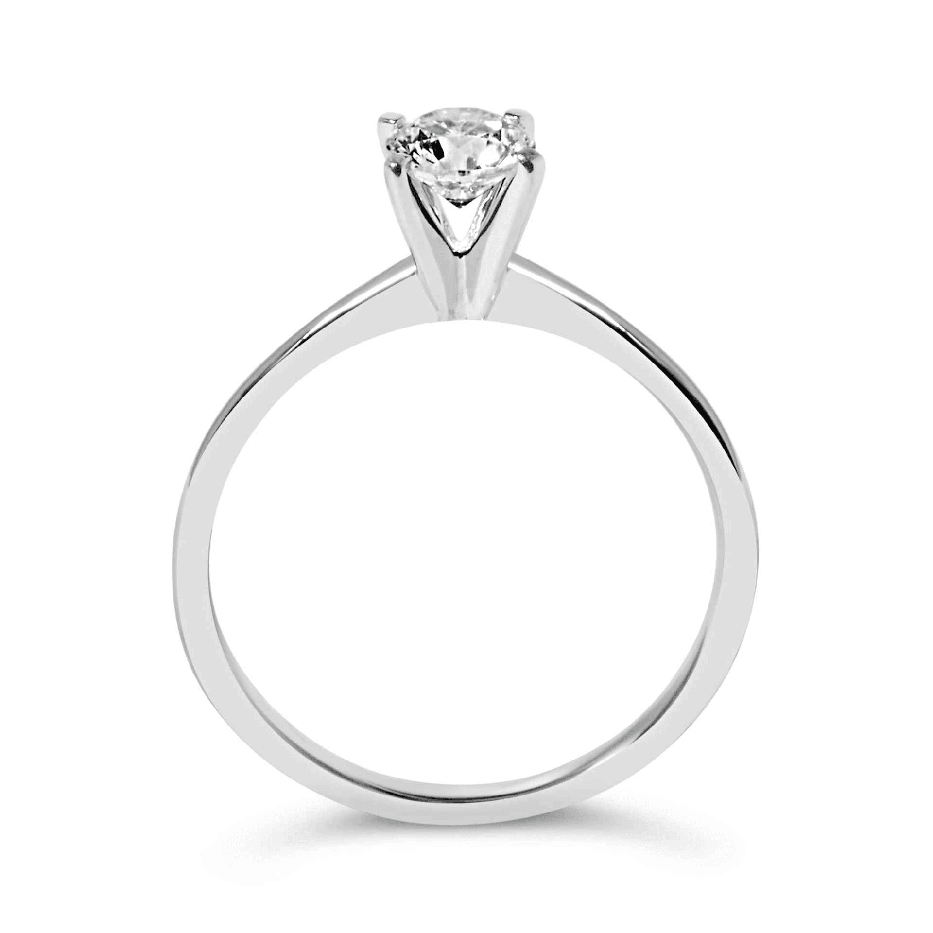 14K White Gold 1/2 Cttw Round Lab Grown Diamond 4 Prong Solitaire Engagement Ring - F-G Color, VS2-SI1 Clarity - Sable Gold