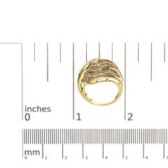 Elegant 10K Yellow Gold 2.0 Cttw Channel Set Diamond Cocktail Swirl Band Ring - K-L Color, I1-I2 Clarity - Sable Gold