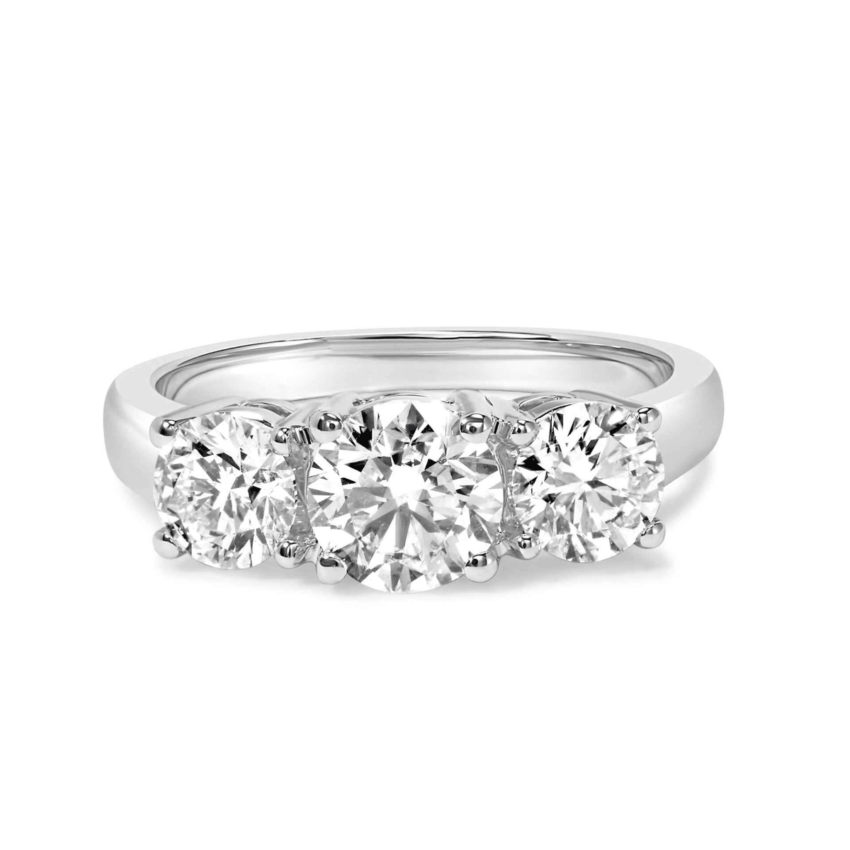 Elegant 14K White Gold 2.00 Cttw Diamond 3 Stone Ring - VS1-VS2 Clarity - Sable Gold