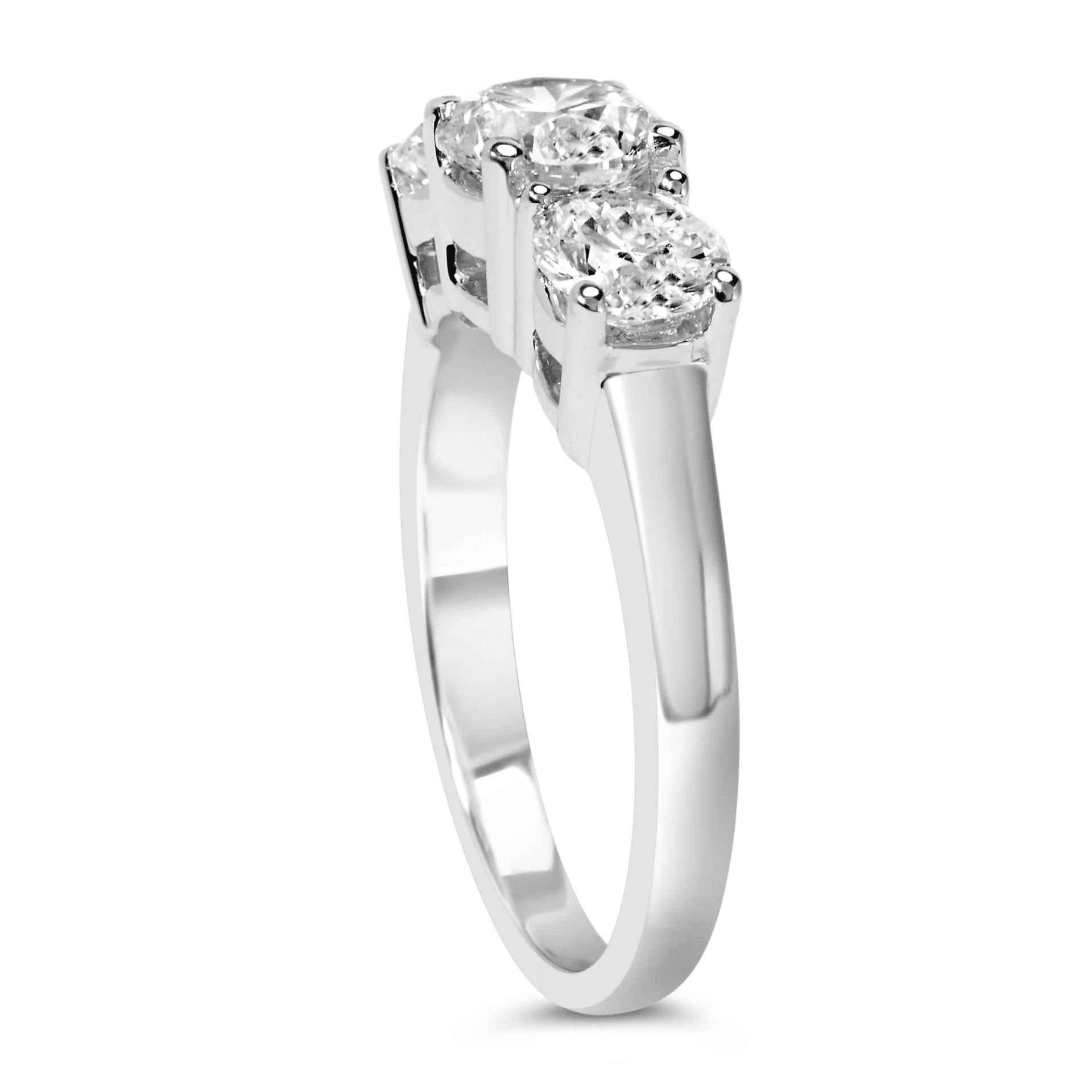 Elegant 14K White Gold 2.00 Cttw Diamond 3 Stone Ring - VS1-VS2 Clarity - Sable Gold