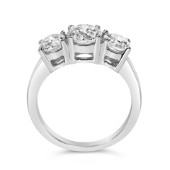 Elegant 14K White Gold 2.00 Cttw Diamond 3 Stone Ring - VS1-VS2 Clarity - Sable Gold