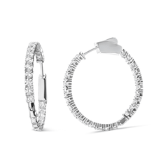 14K White Gold 1.0 Carat Lab-Grown Diamond Inside Out Hoop Earrings (F-G Color, VS1-VS2 Clarity) – Elegant & Ethical Luxury - Sable Gold