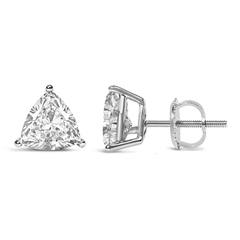 14K White Gold Trillion Cut Diamond Solitaire Stud Earrings (VS1-VS2 Clarity) - Sable Gold