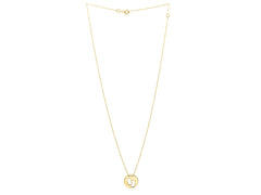 10K Yellow Gold baby footprint necklace displayed with its adjustable chain, highlighting the details of the pendant.