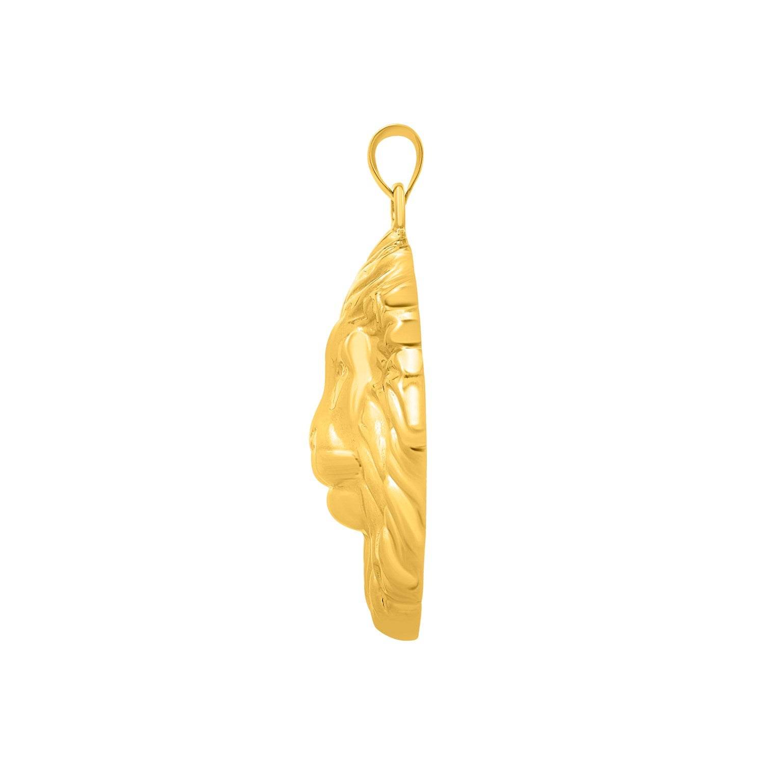 Lions Head Pendant in 14K Yellow Gold - Sable Gold